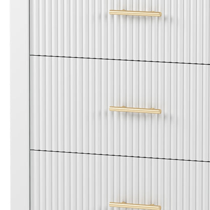 6 Drawer Dresser with Metal Handle for Bedroom, White
