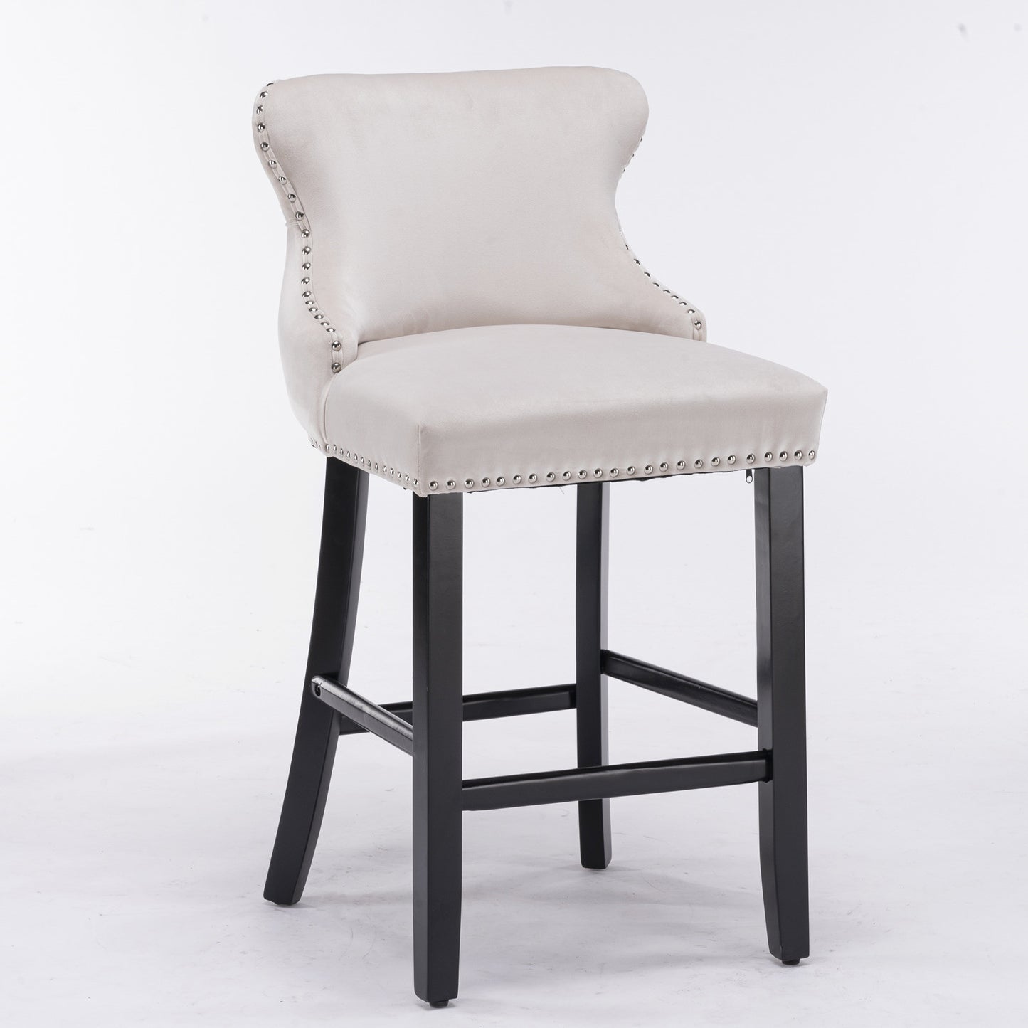 a&a velvet upholstered wing-back chairs, set of 2 beige