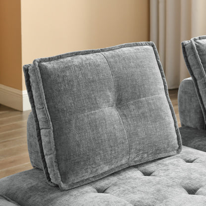 Chenille L-Shape Modular Sectional Sofa