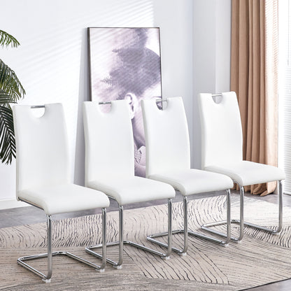 5-Piece Dining Table Chairs Set, White