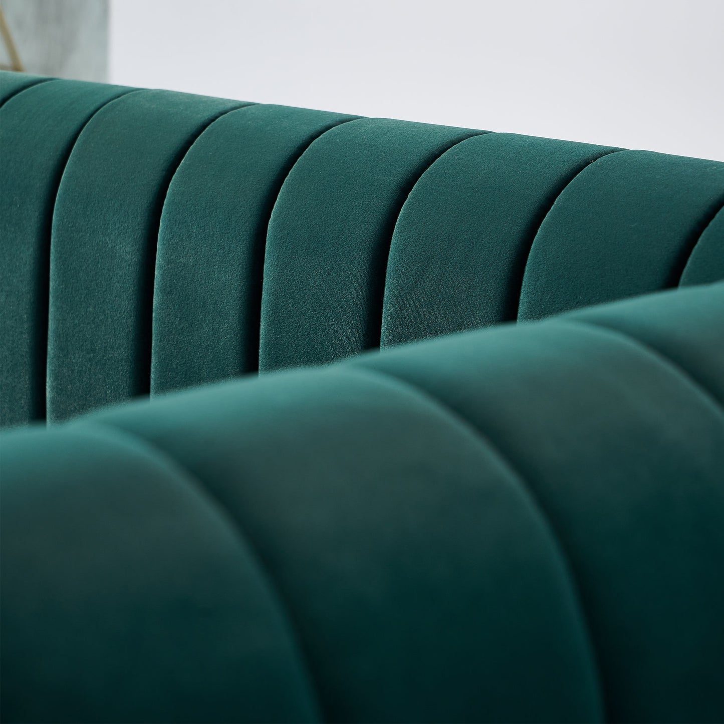 cane velvet sofa, green