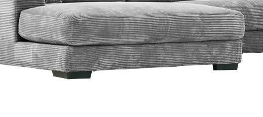 bella grey corduroy left-facing 3-piece sectional