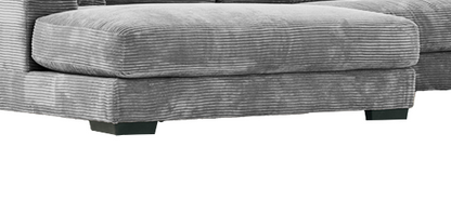 Bella Grey Corduroy Left-Facing 3-piece Sectional
