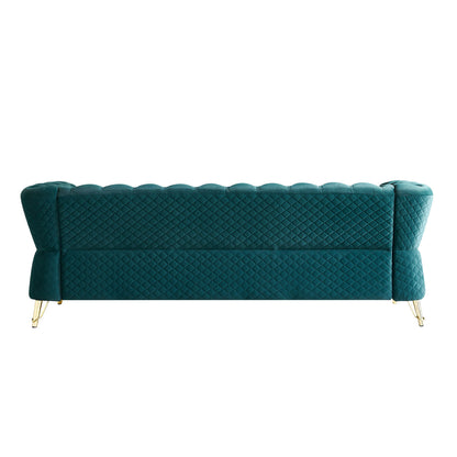 Modern Tufted Velvet Sofa, Green