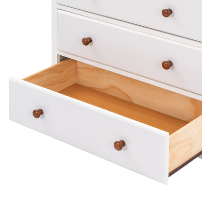 3-Pieces Bedroom Sets  with Nightstand(USB Charging Ports) and Storage Chest,White+Walnut