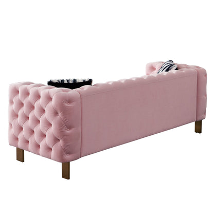 Chesterfield Modern Tufted Velvet Sofa, Pink