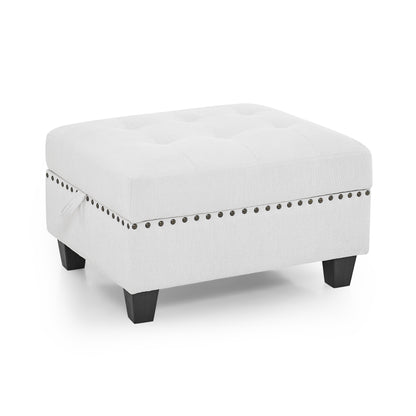 U shape Modular Sectional with Ottoman, Ivory
