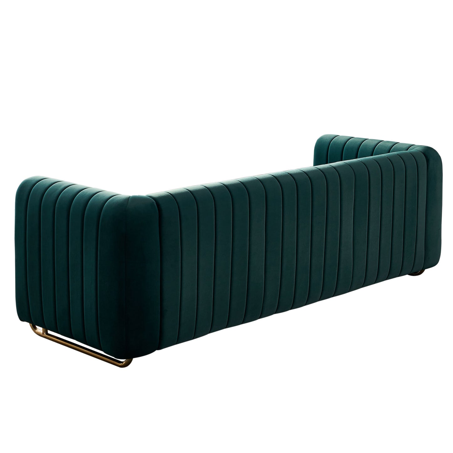 cane velvet sofa, green