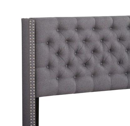 Julie Upholstered Bed , Grey