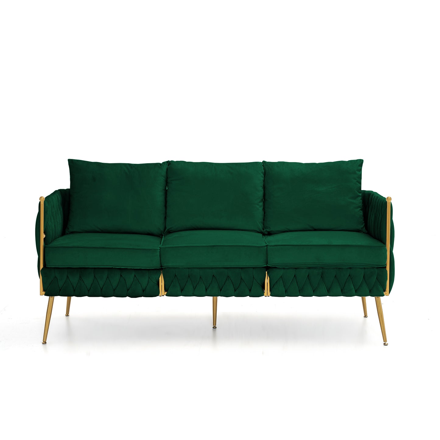 3-piece velvet sofa set, green velvet