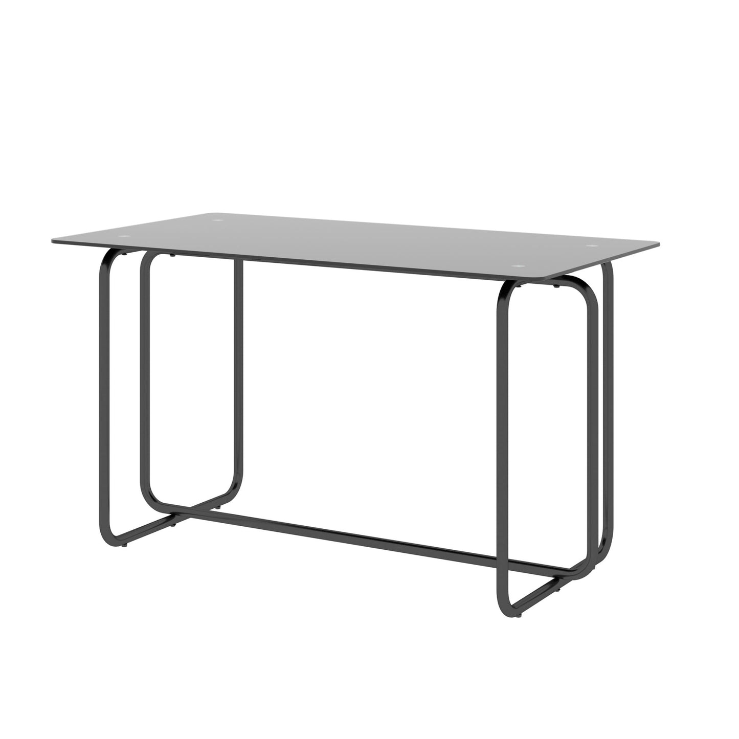 5-piece rectangle dining table set -tempered glass, black