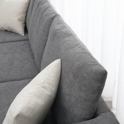 Modern L Shape Couch with 3 Pillows