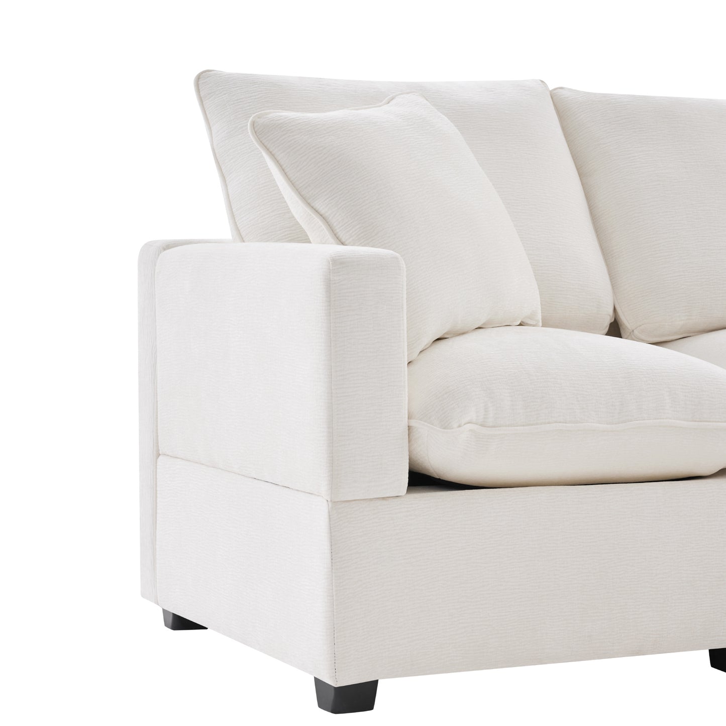chenille sectional couch set with 2 pillows included