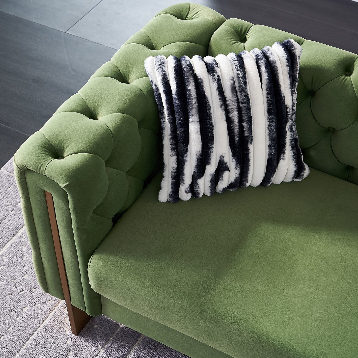 chesterfield modern tufted velvet sofa ,mint green