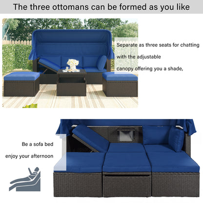 Betty Rectangle Daybed with Retractable Canopy