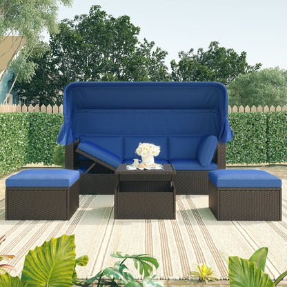 Betty Rectangle Daybed with Retractable Canopy