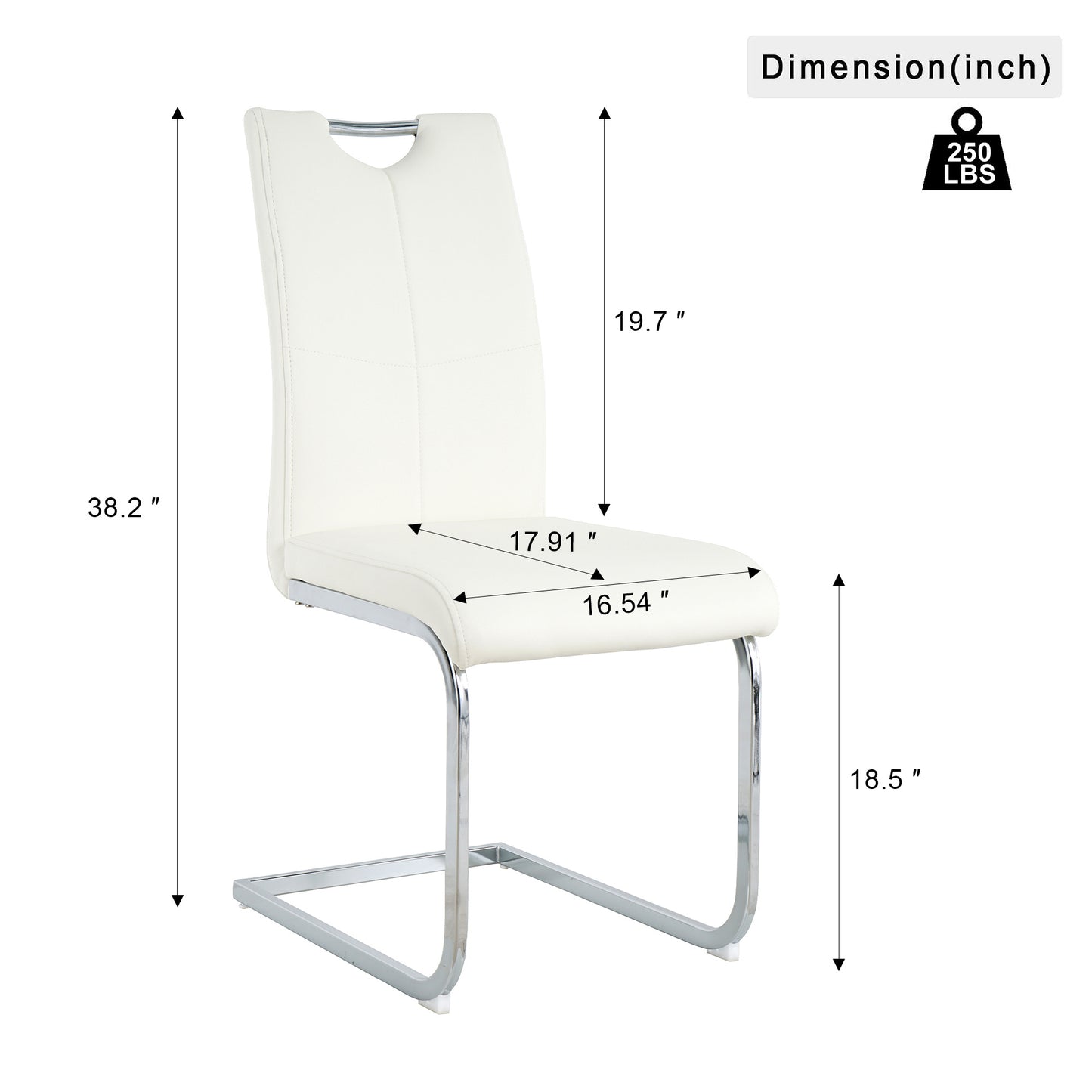 modern faux leather chairs set of 6, white