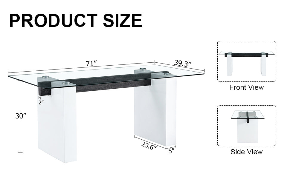 danny rectangular glass table