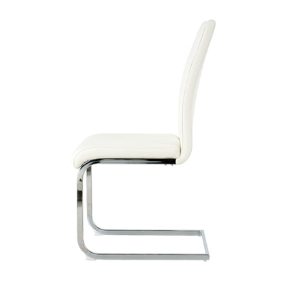 Modern Faux Leather Chairs Set of 6, White