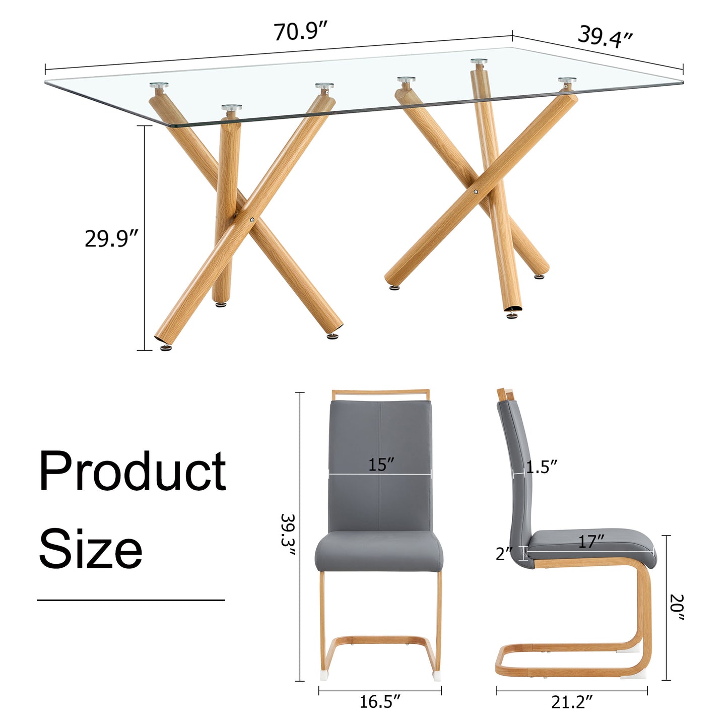 remi dining table set, grey