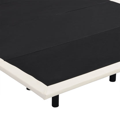 Upholstery LED Floating Bed with PU Leather Headboard