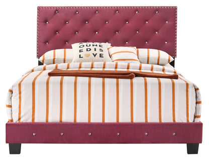 Suffolk Upholstered  Bed, Cherry