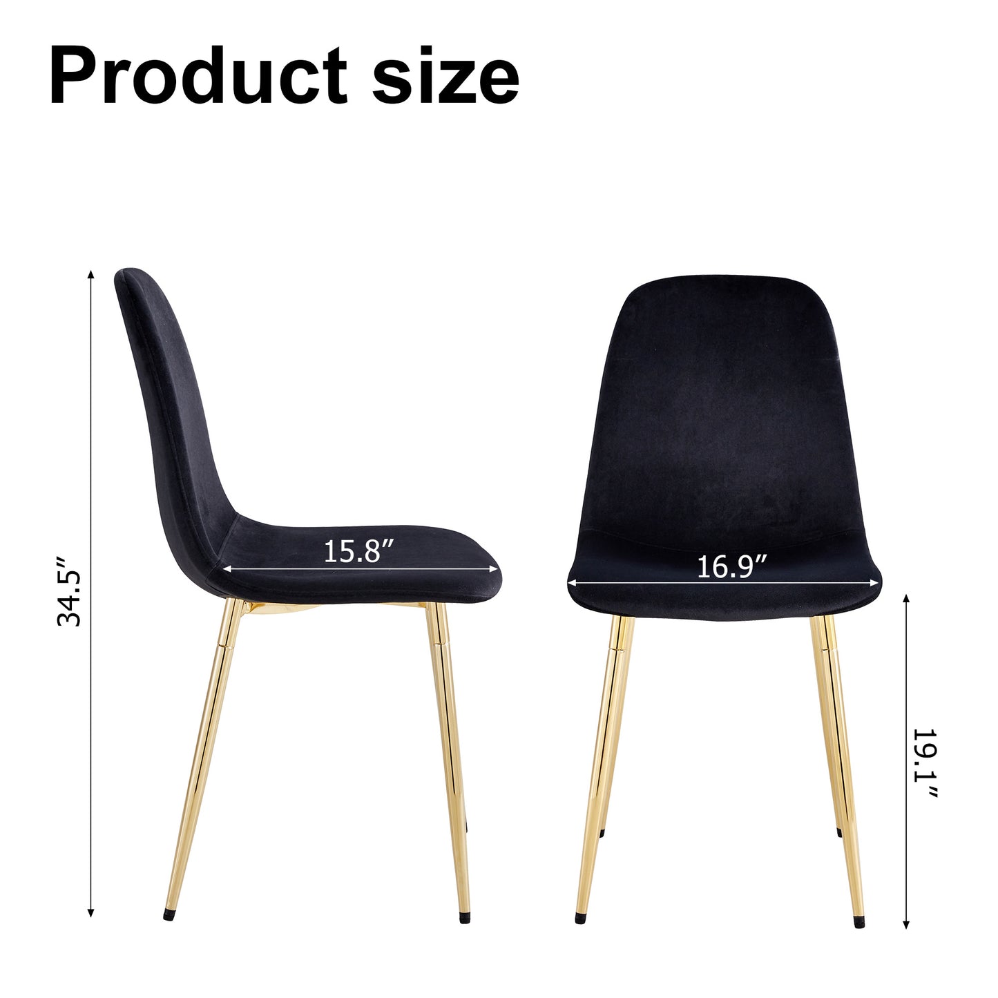 zara dining chairs set of 4, soft velvet black