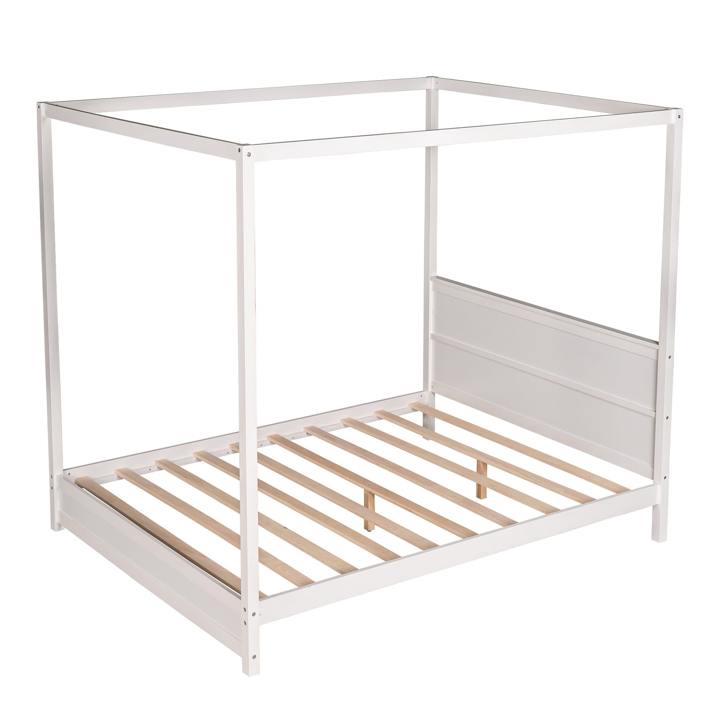 modern canopy platform bed with headboard