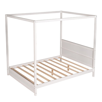 Modern Canopy Platform Bed with Headboard