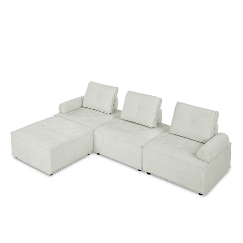 chenille l-shape modular sectional sofa