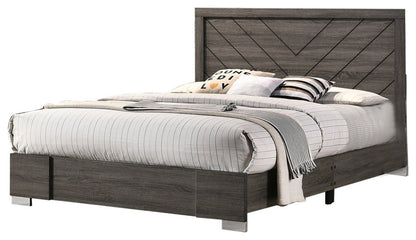 Unique Grey Finish Unique Size Bed