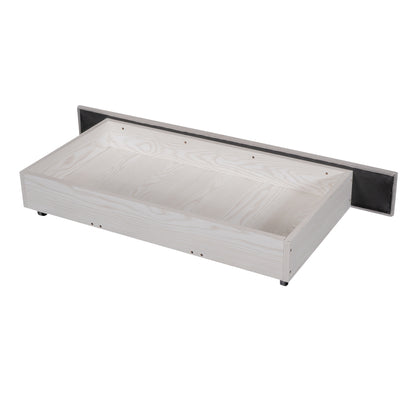 Danny Velvet Upholstered Platform Bed with a Big Drawer - Gray