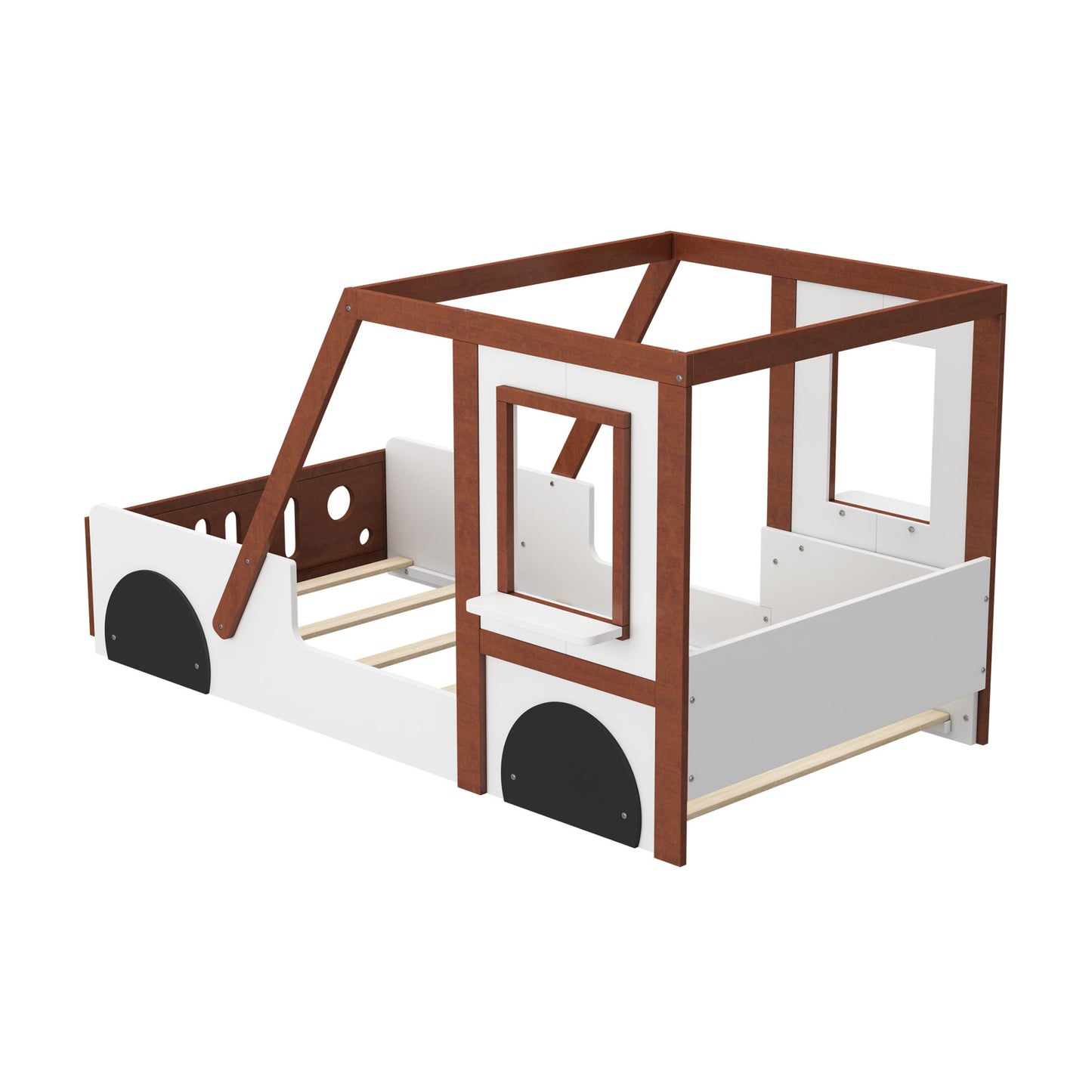fun play design twin size car bed, white+ orange