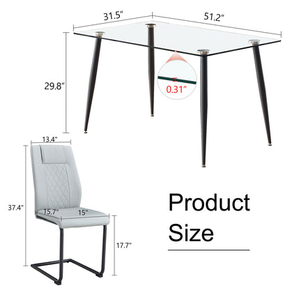 Holli Dining Table Set, Grey