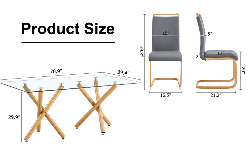 remi dining table set, grey