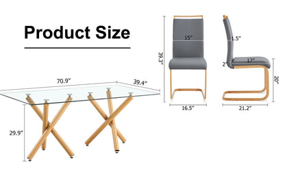Remi Dining Table Set, Grey