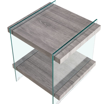MDF End Table, Transparent/Grey