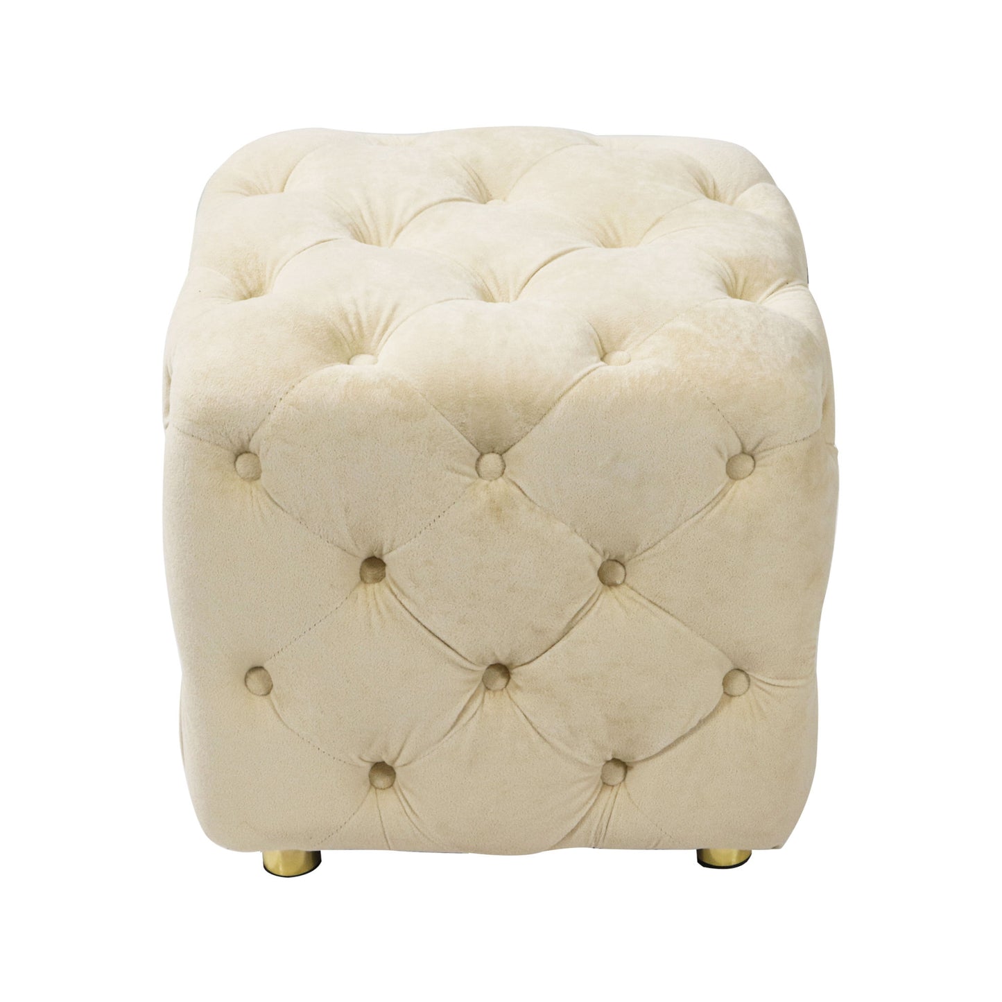 beige modern velvet upholstered ottoman
