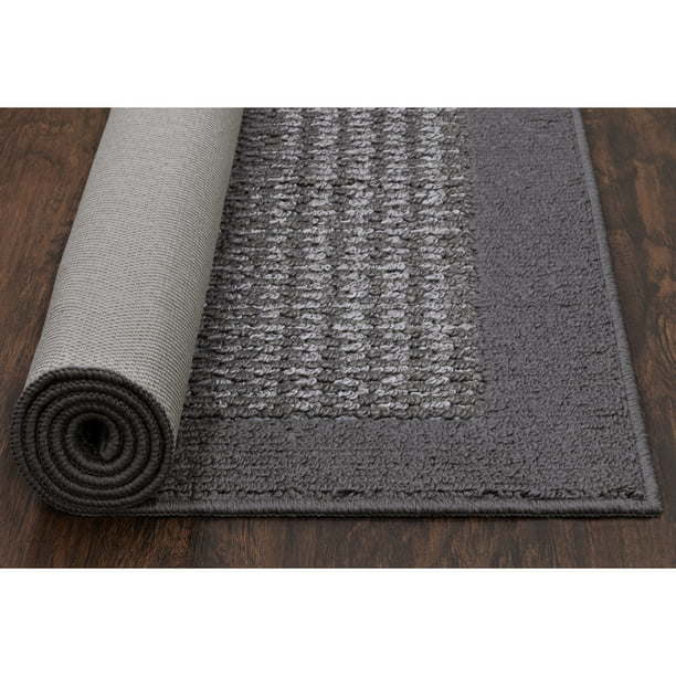 machine washable faux sisal gray indoor accent rug set, 3-piece set