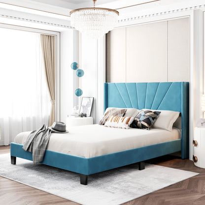 Amanda Velvet Upholstered Platform Bed
