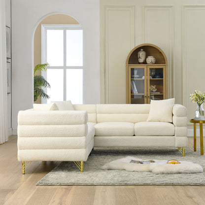 L-Shaped Sectional Couch, 5-Seater Corner Sofa