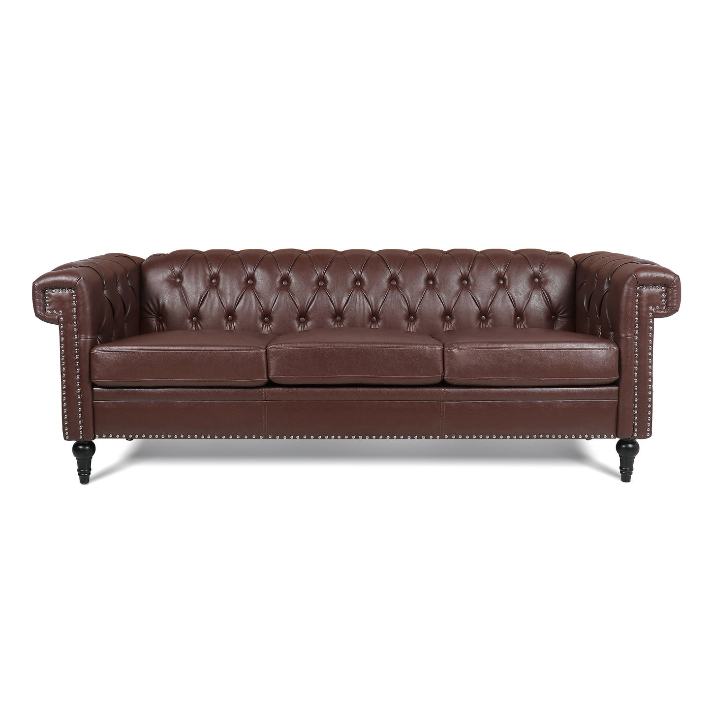 traditional chesterfield square arm sofa