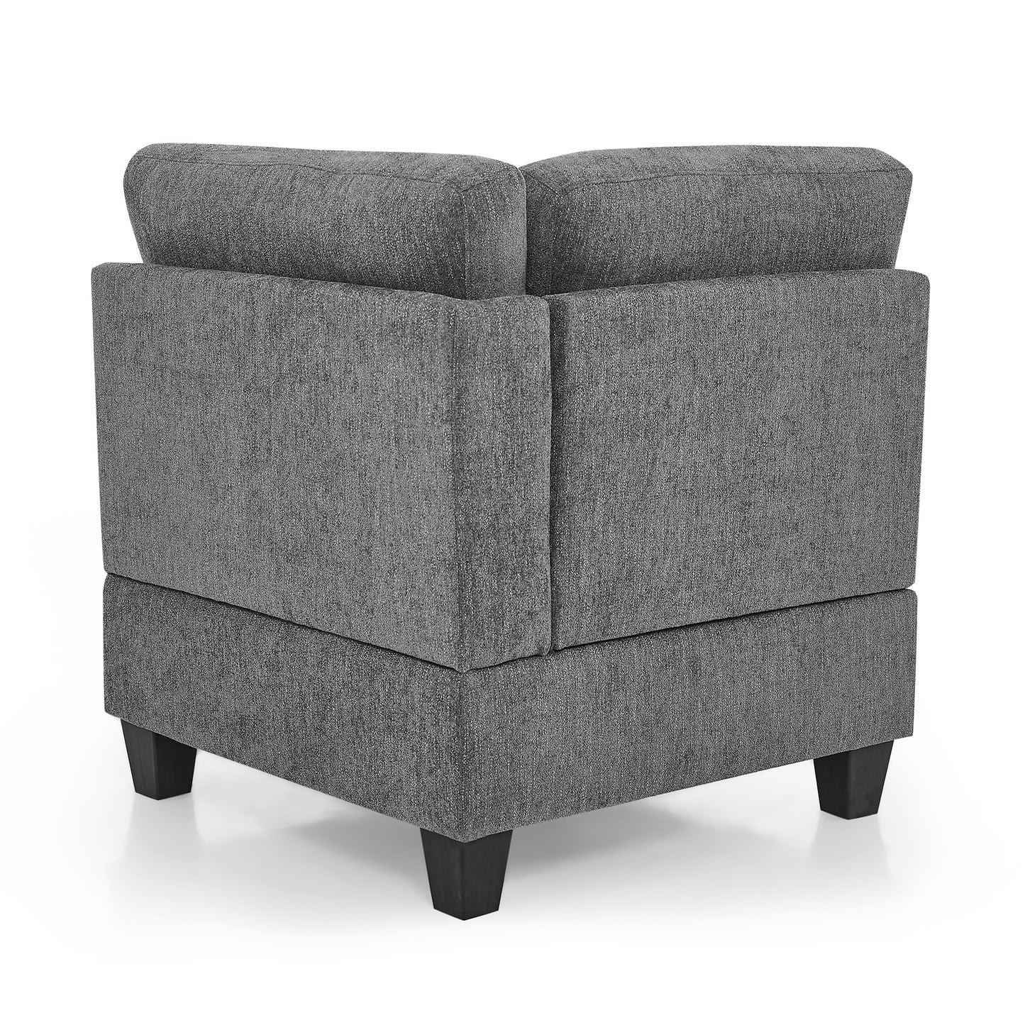 u shape modular sectional sofa includes seven single chair, four corner and one ottoman, grey