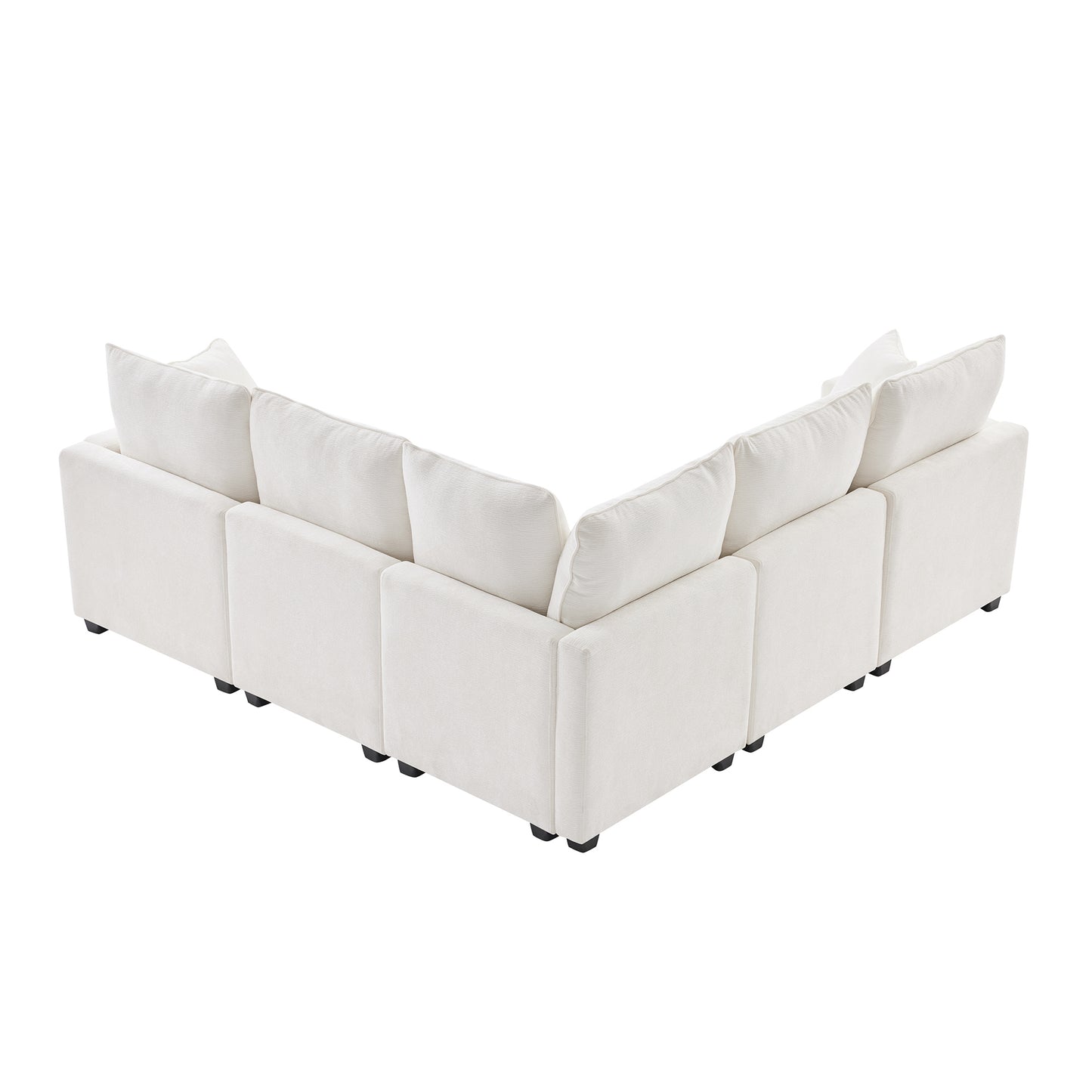 chenille sectional couch set with 2 pillows included