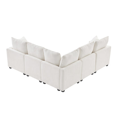 Chenille Sectional Couch Set with 2 Pillows Included