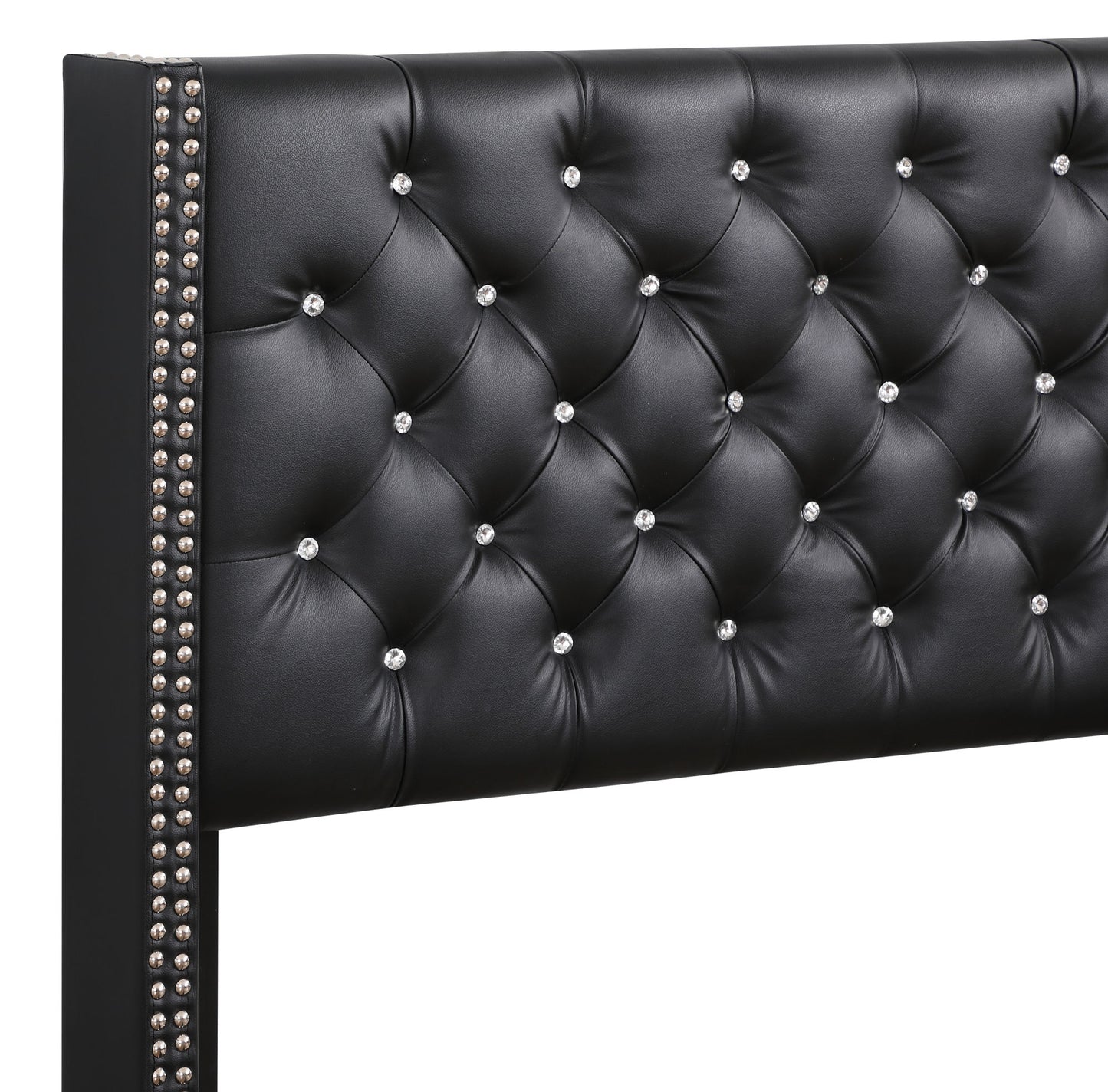 julie queen upholstered bed , black