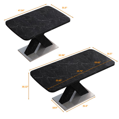 Lux Extendable Marble Square Dining Table