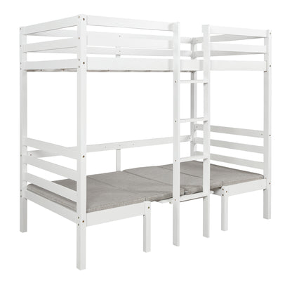 Functional Loft Bed Twin Size,White