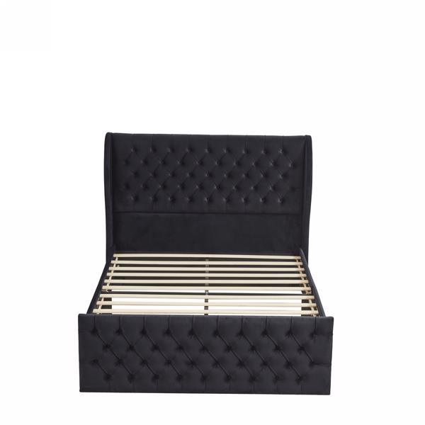 chesterfield upholstered wingback velvet bed