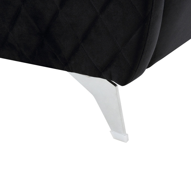 sofia velvet sofa set, black